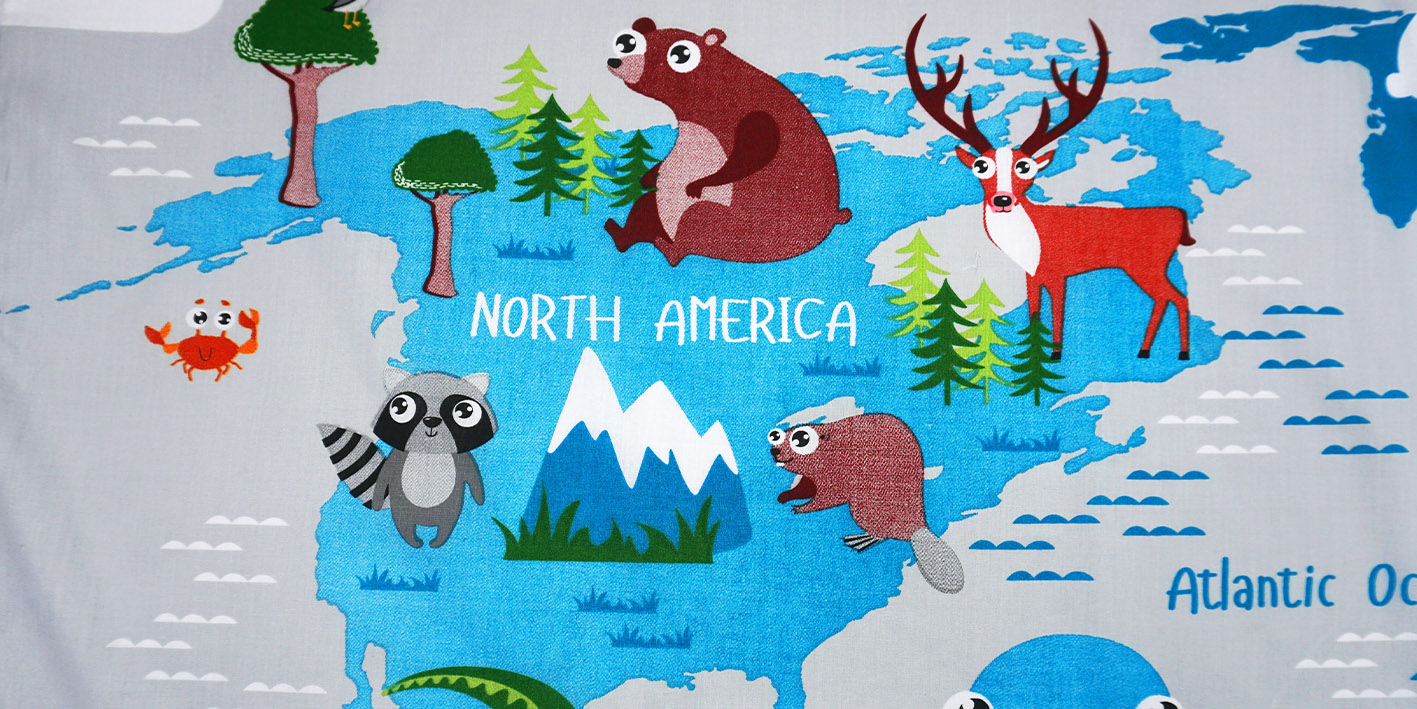 Pościel 100x135 cm mapa szara 3961b 5901685685979